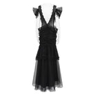EVA LADY Women's Gothic Ruched Ruffled Off Shoulder Dress