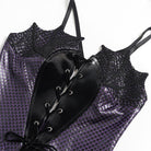 EVA LADY Women's Gothic Scale Printed Lace Splice Mermaid Dress