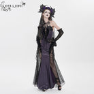 EVA LADY Women's Gothic Scale Printed Lace Splice Mermaid Dress