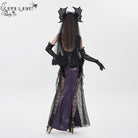 EVA LADY Women's Gothic Scale Printed Lace Splice Mermaid Dress