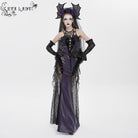 EVA LADY Women's Gothic Scale Printed Lace Splice Mermaid Dress