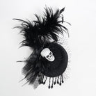 EVA LADY Women's Gothic Skull Feather Beaded Fringe Fascinator Hat