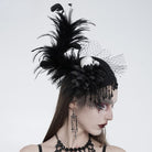 EVA LADY Women's Gothic Skull Feather Beaded Fringe Fascinator Hat