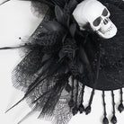 EVA LADY Women's Gothic Skull Feather Beaded Fringe Fascinator Hat
