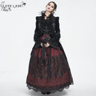 EVA LADY Women's Gothic Stand Collar Floral Embroidered Feather Jacket