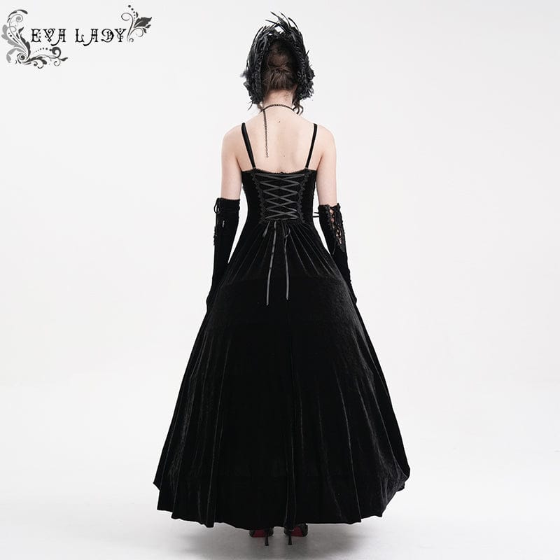 EVA LADY Women's Gothic Tassels Lace-up Slip Dress Wedding Dress