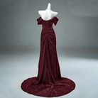 Kobine Custom-made Gothic Bowknot Lacing-up Strapless Tuxedo Red Gown