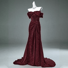 Kobine Custom-made Gothic Bowknot Lacing-up Strapless Tuxedo Red Gown