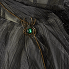 Kobine Custom-made Gothic Strapless Multi-layered Tulle Gown with Spider Chain