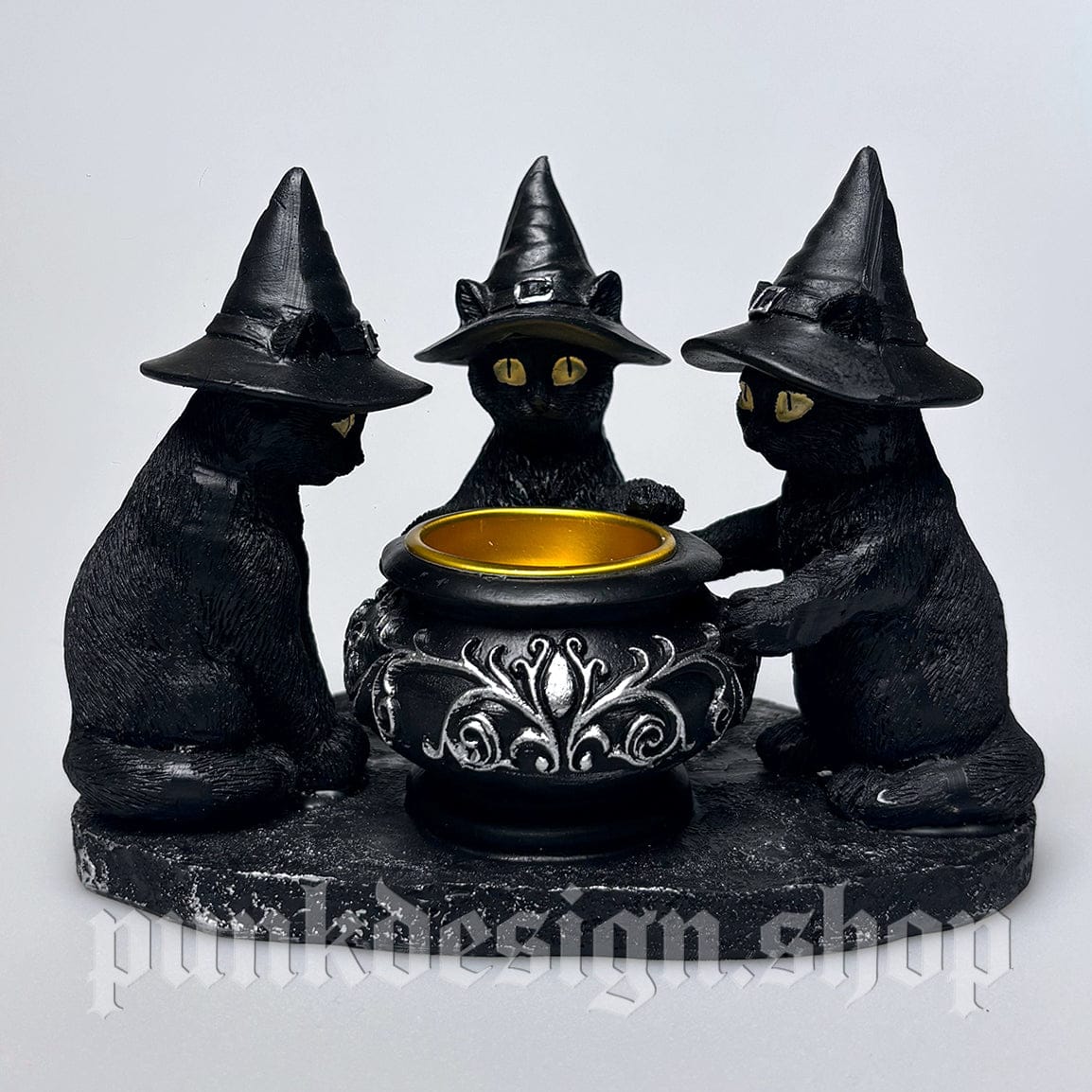 Kobine Home's Gothic Magic Cat Candlestick Ornament