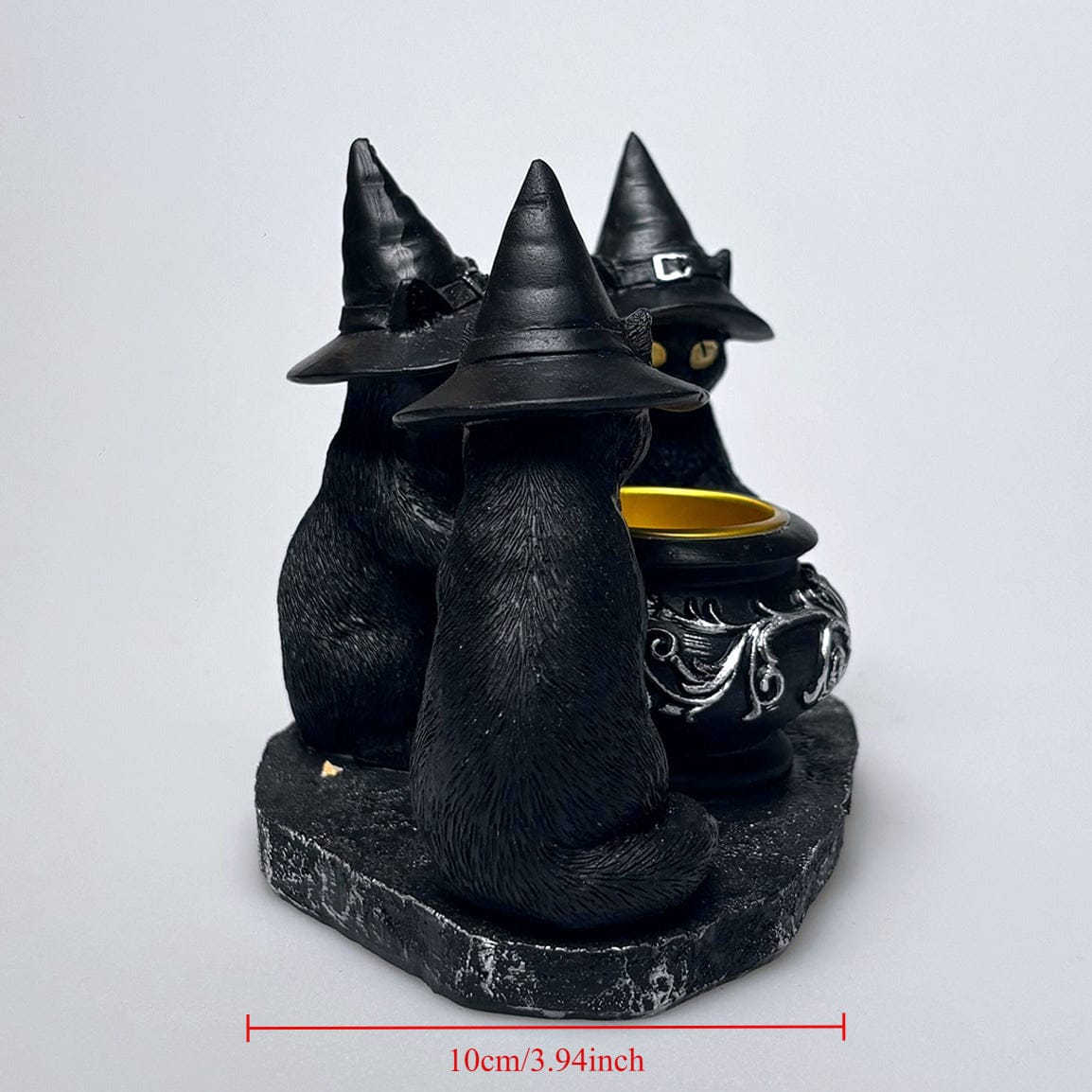 Kobine Home's Gothic Magic Cat Candlestick Ornament