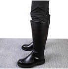 Kobine Men's Cowboy Cowhide Ankle Biker Zipper Boots