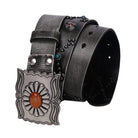 Kobine Men's Gothic Diamante Cross Studded Belt