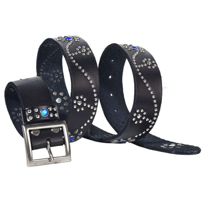 Kobine Men's Gothic Diamante Studded Belt