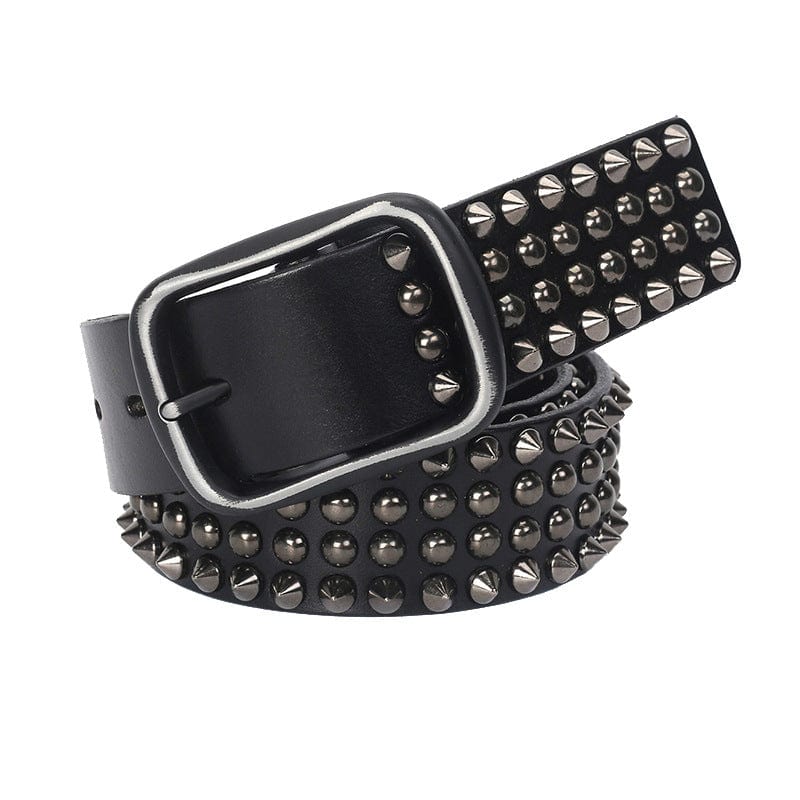 Kobine Men's Gothic Ripped Crack Belts With Rivets