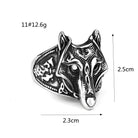 Kobine Men's Punk 3D Wolf Head Ring