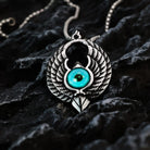 Kobine Men's Punk Blue Eye Eagle Pendant Necklace