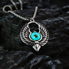 Kobine Men's Punk Blue Eye Eagle Pendant Necklace