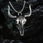 Kobine Men's Punk Bull Skull Necklace