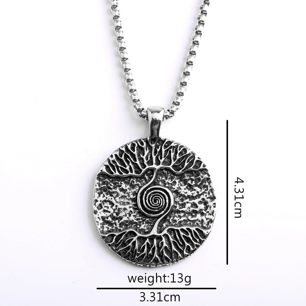Kobine Men's Punk Celtic Tree of Life Spiral Necklace