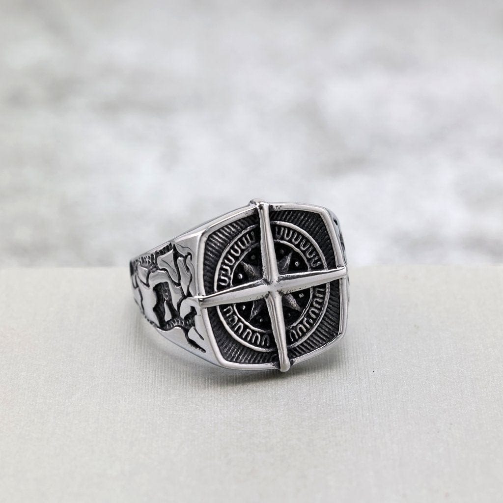 Kobine Men's Punk Compass Ring