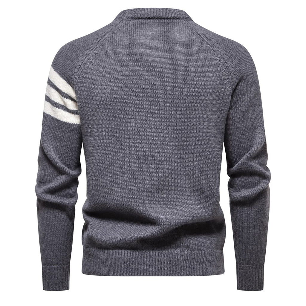 Kobine Men's Punk Contrast Color Diamond Knitted Sweater