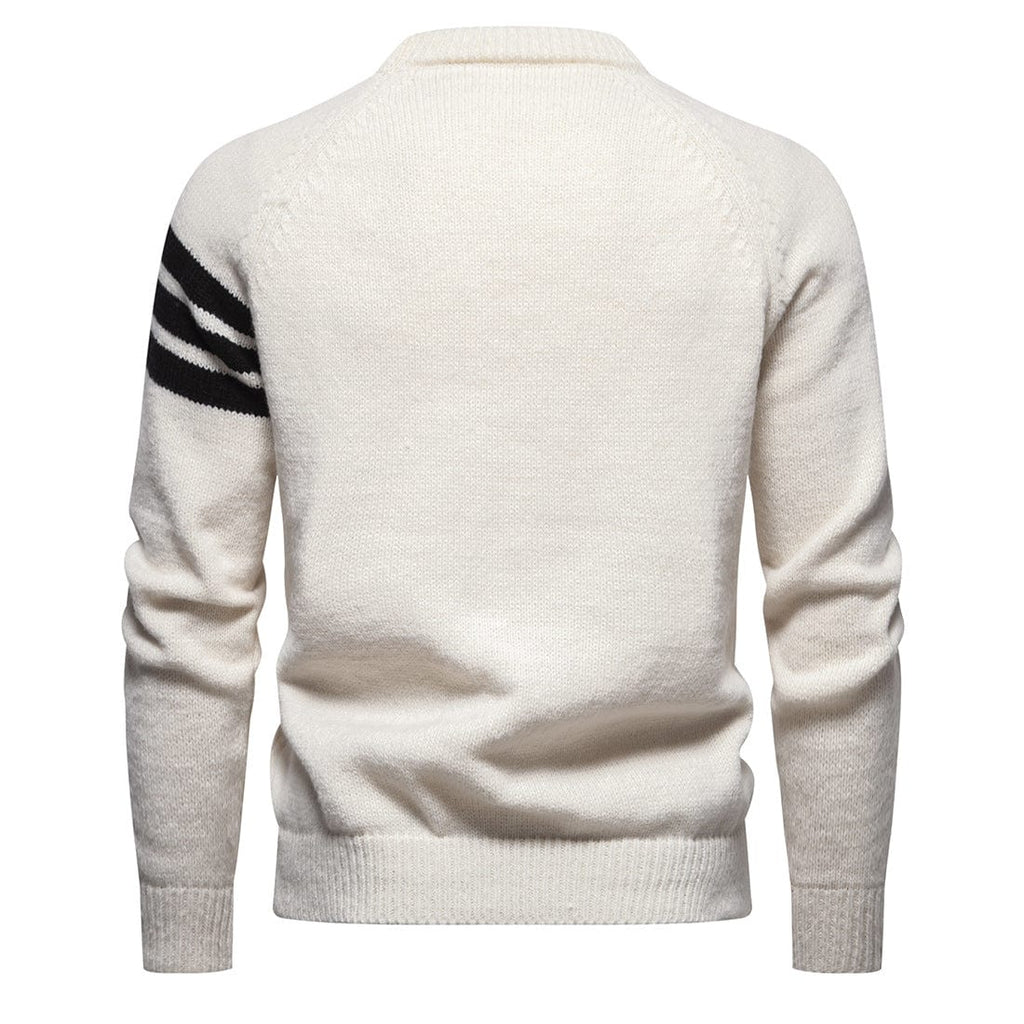 Kobine Men's Punk Contrast Color Diamond Knitted Sweater