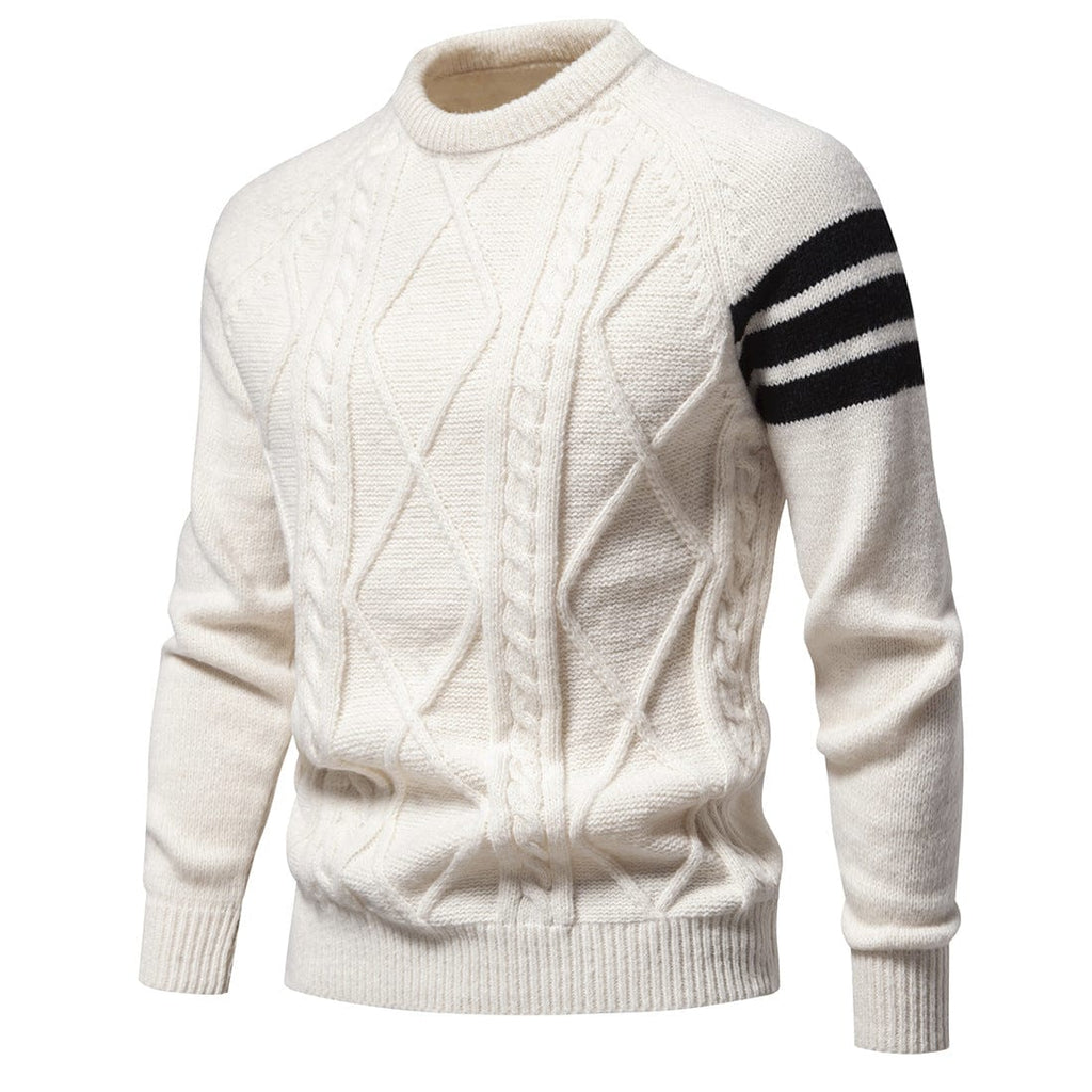 Kobine Men's Punk Contrast Color Diamond Knitted Sweater