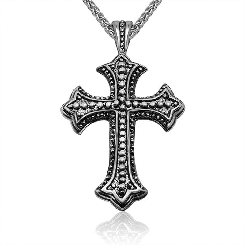 Kobine Men's Punk Cross Pendant Necklace