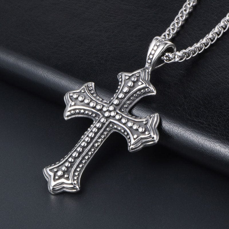 Kobine Men's Punk Cross Pendant Necklace