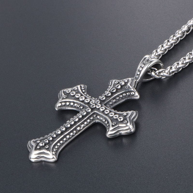 Kobine Men's Punk Cross Pendant Necklace