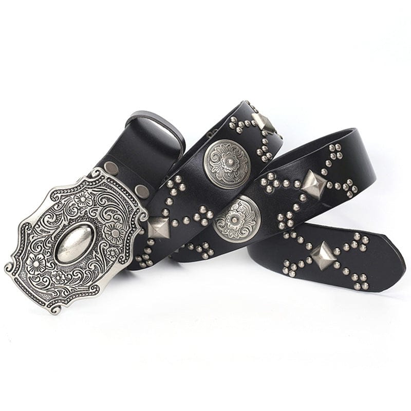 Kobine Men's Punk Cross Studded Belt