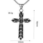 Kobine Men's Punk Decorative Pattern Cross Pendant Necklace
