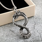 Kobine Men's Punk Dragon Infinity Symbol Pendant Necklace