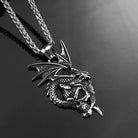 Kobine Men's Punk Dragon Skull Necklace