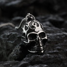 Kobine Men's Punk Flame Skull Pendant Necklace