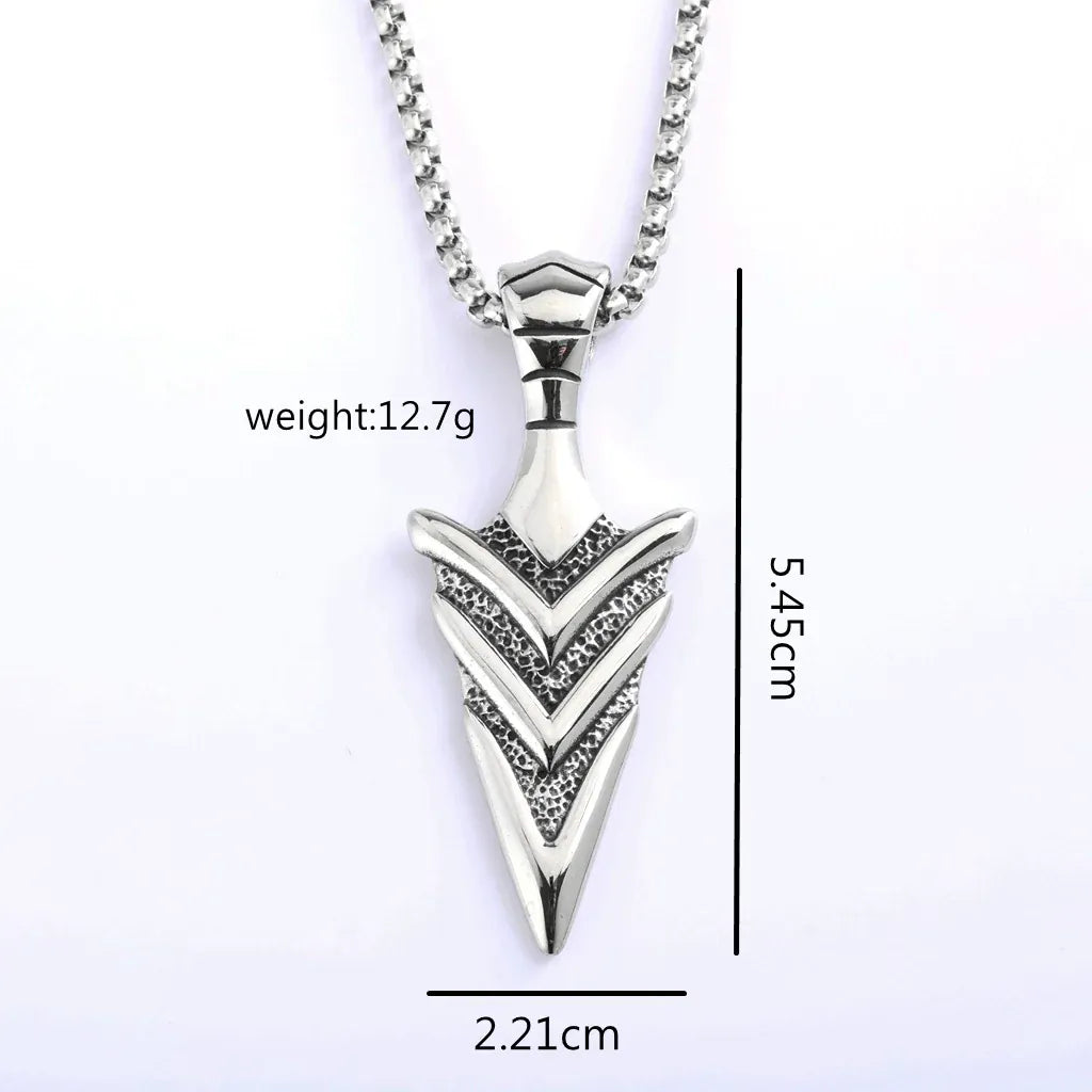 Kobine Men's Punk Geometric Arrow Necklace