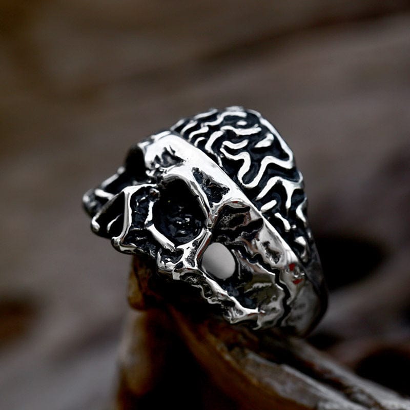 Kobine Men's Punk Half-face Skull RIng