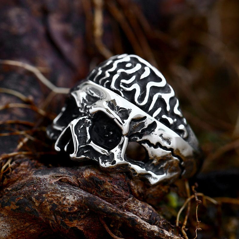 Kobine Men's Punk Half-face Skull RIng