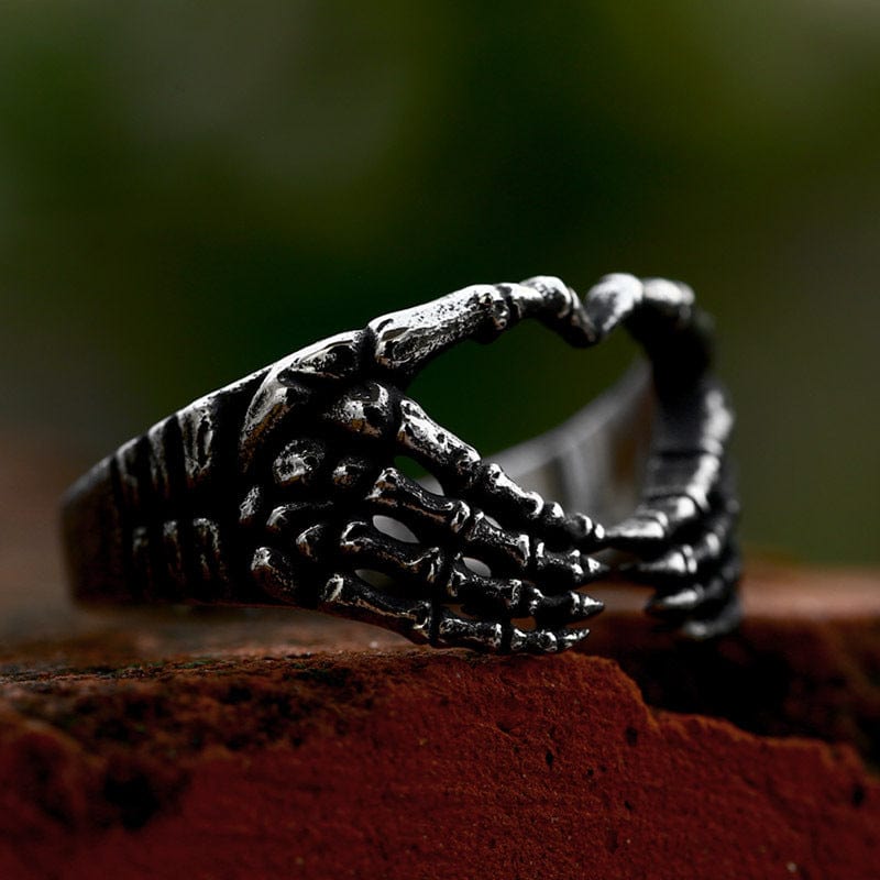 Kobine Men's Punk Heart Skeleton Ring