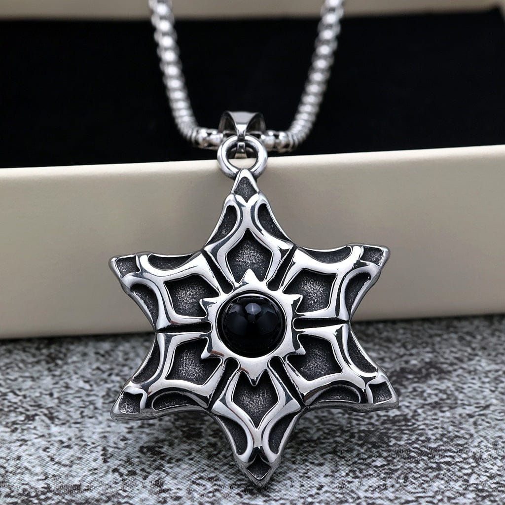 Kobine Men's Punk Hexagram Necklace