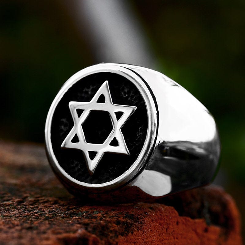 Kobine Men's Punk Hollowed Star Ring