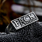 Kobine Men's Punk Letter Double Hole Ring