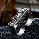 Kobine Men's Punk Letter Double Hole Ring