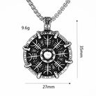 Kobine Men's Punk Norse Hagall Knot & Runes Necklace