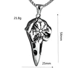 Kobine Men's Punk Norse Mythology Vidarr's Arrow & Runes Necklace