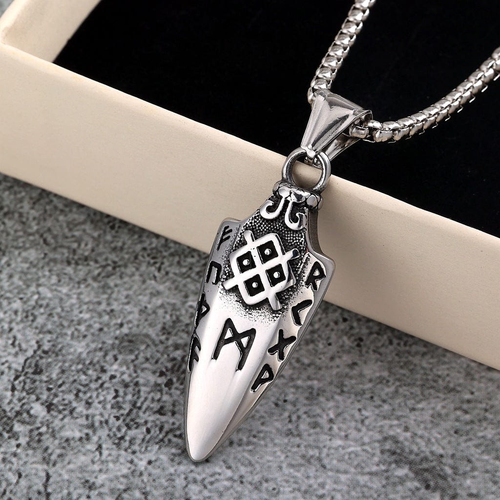 Kobine Men's Punk Norse Runes Arrow Necklace