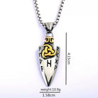 Kobine Men's Punk Norse Runes Arrow Necklace