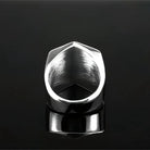 Kobine Men's Punk Norse Runes Geometric Hexagon Ring