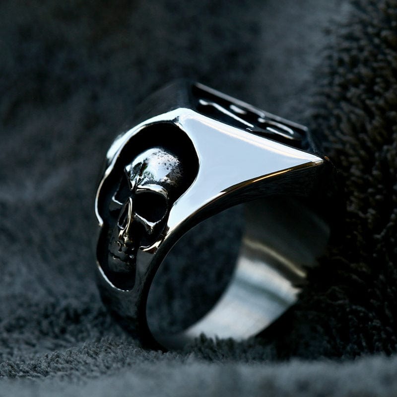 Kobine Men's Punk Number 13 Skull Ring